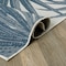 World Rug Gallery Tropical Leaves Nature Inspired Indoor/Outdoor Runner Rug 2' x 7' Blue 4030BLUE2X7 - alternate 7